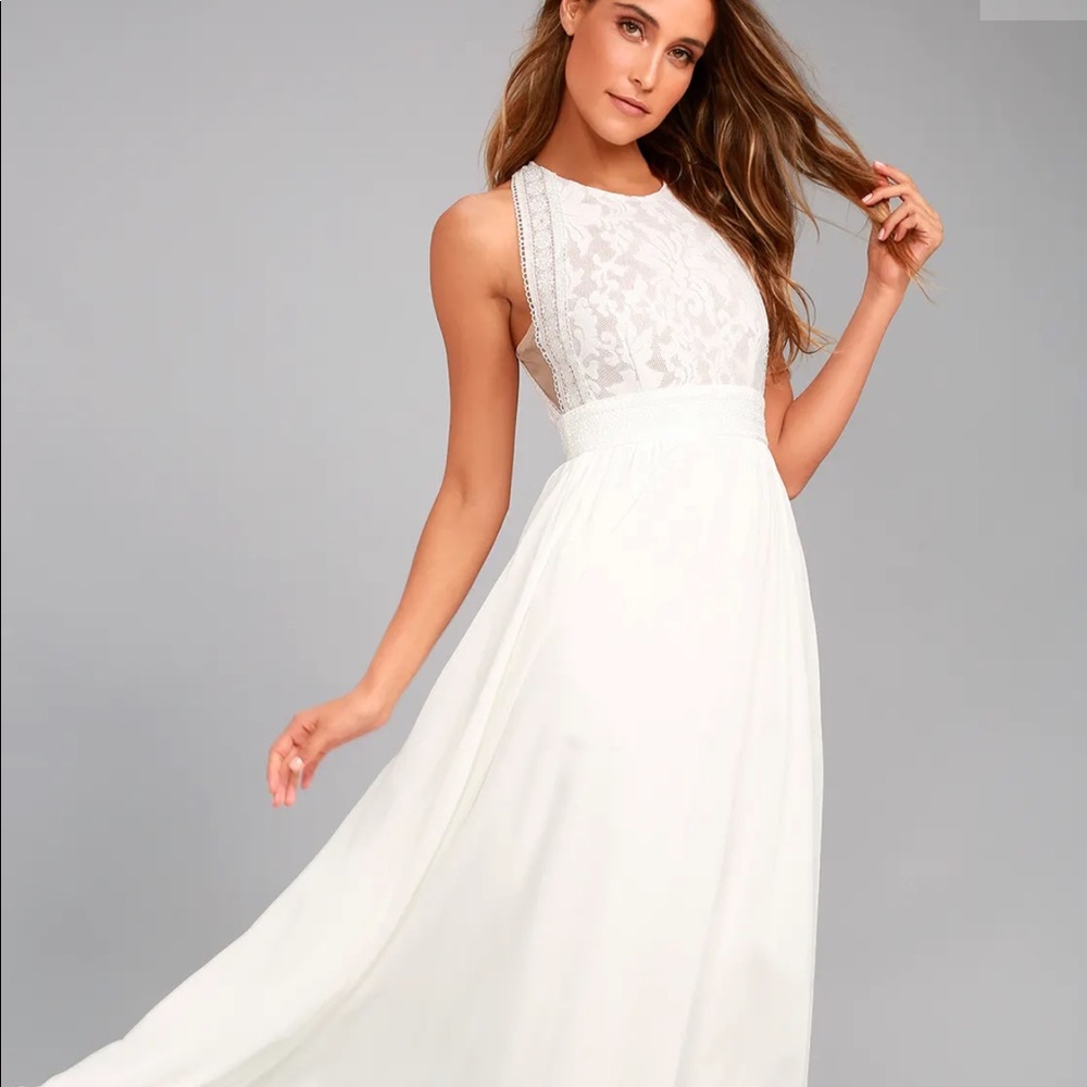 Lulu’s Forever and Aways Lace Maxi Dress